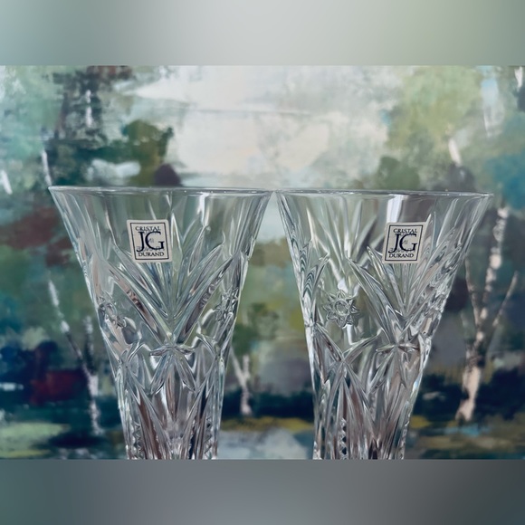 Set of 2 Fluted Champagne Vincennes by Cristal D'Arques-Durand Blown Glass - Picture 3 of 3
